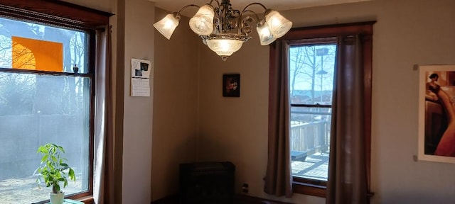 room details with a notable chandelier