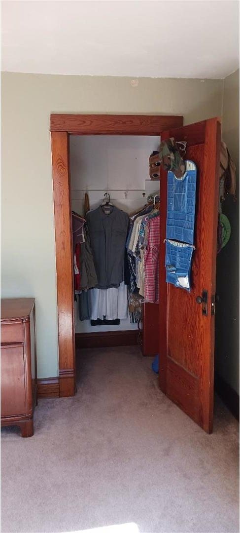 mudroom featuring light colored carpet