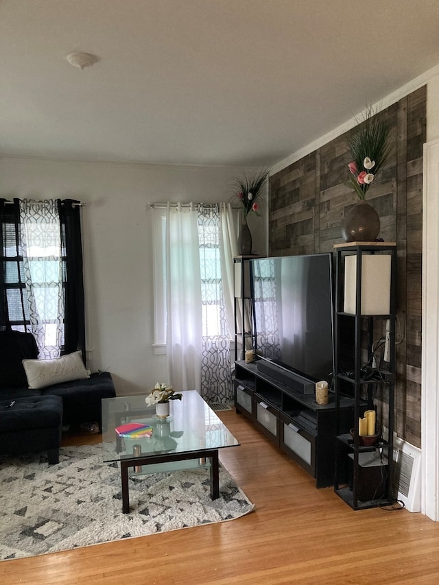 living room featuring hardwood / wood-style flooring