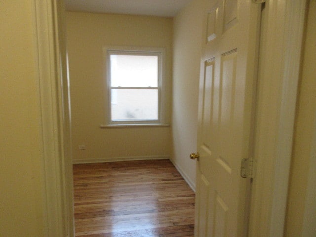 hall featuring light wood-type flooring