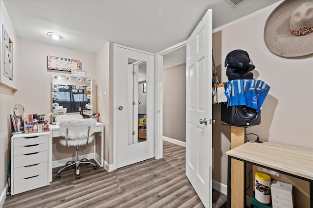 office space featuring hardwood / wood-style flooring