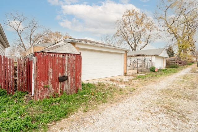 view of garage