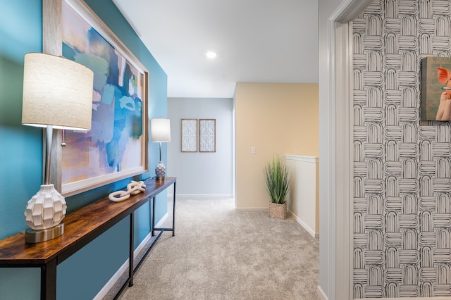 620 Sycamore St N, Hinckley, IL 60520 - hallway featuring carpet flooring and baseboards