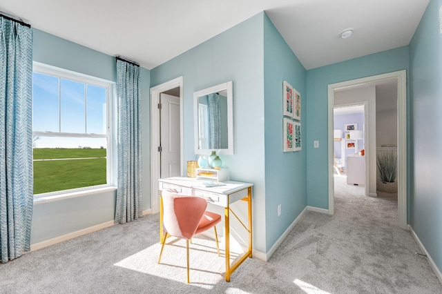 620 Sycamore St N, Hinckley, IL 60520 - hall with carpet flooring, baseboards, and a desk