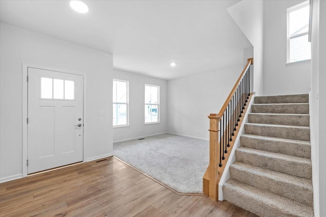 foyer featuring hardwood / wood-style floors