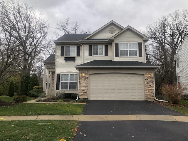 view of front facade with a garage