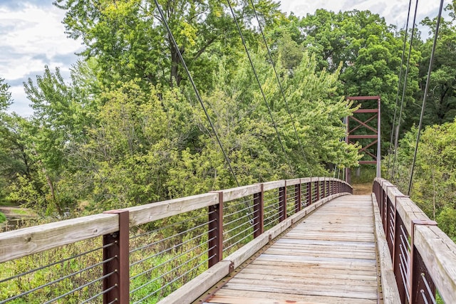 view of property's community with a wooded view