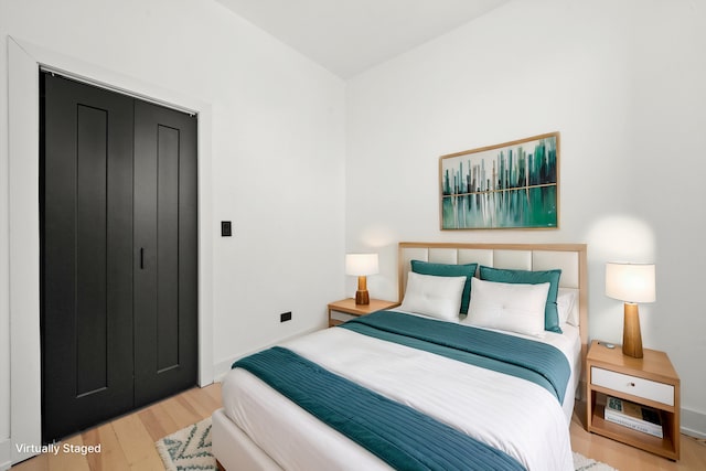 bedroom featuring light hardwood / wood-style flooring