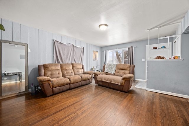 living room with wood-type flooring