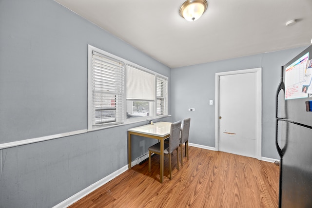 office area featuring light hardwood / wood-style floors