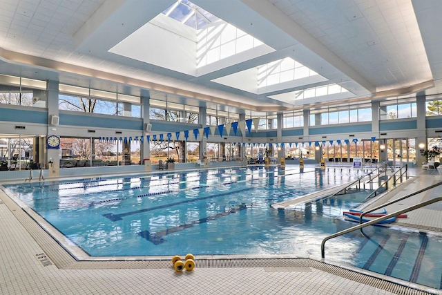 pool with a skylight