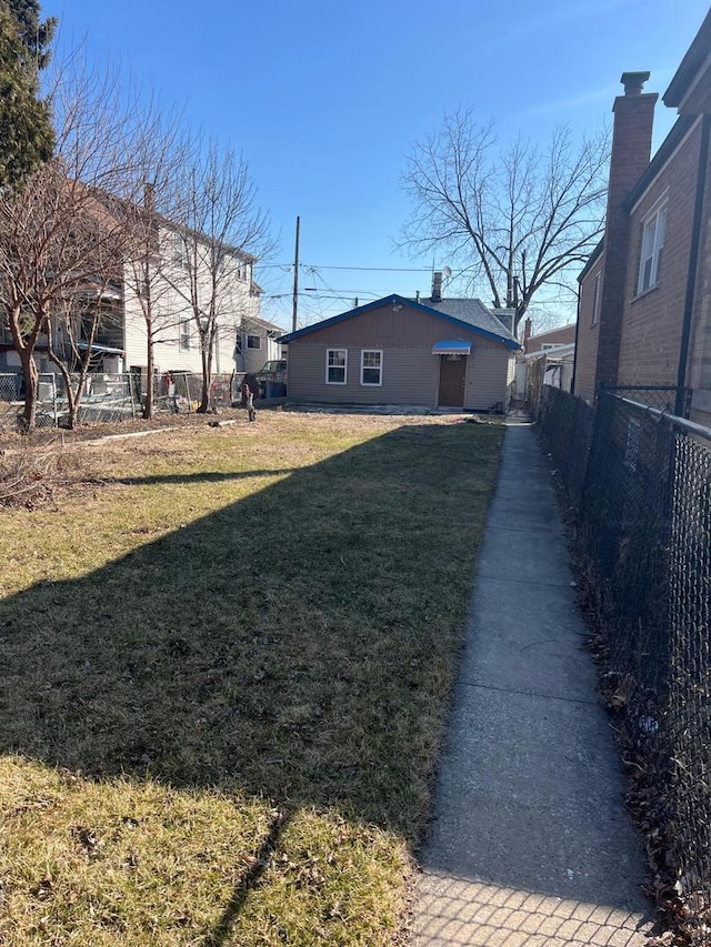 view of yard with fence