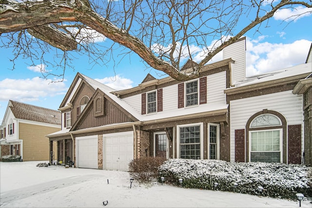 view of front of house with a garage