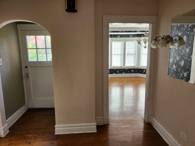 interior space featuring dark hardwood / wood-style flooring