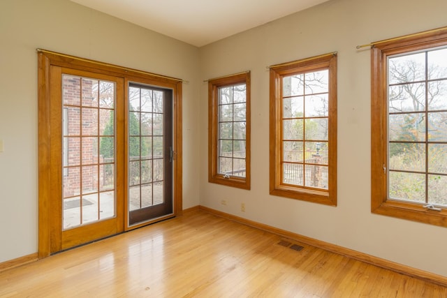 doorway featuring light hardwood / wood-style flooring