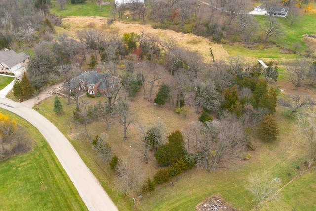 aerial view with a rural view