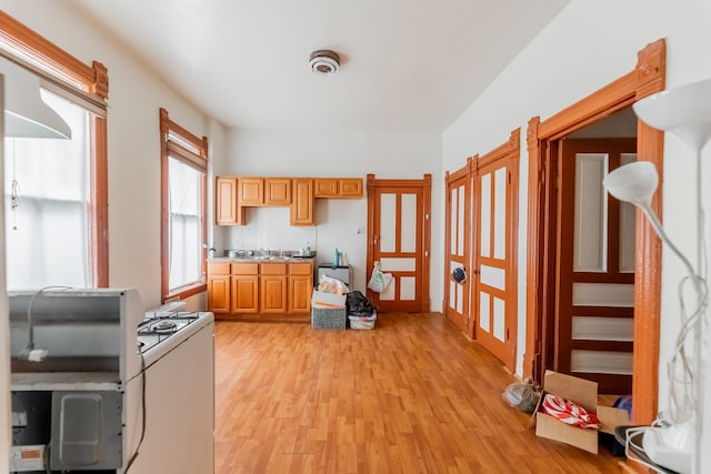 kitchen with light hardwood / wood-style flooring