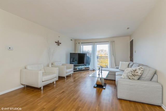 living room featuring hardwood / wood-style flooring