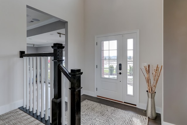 foyer featuring hardwood / wood-style flooring