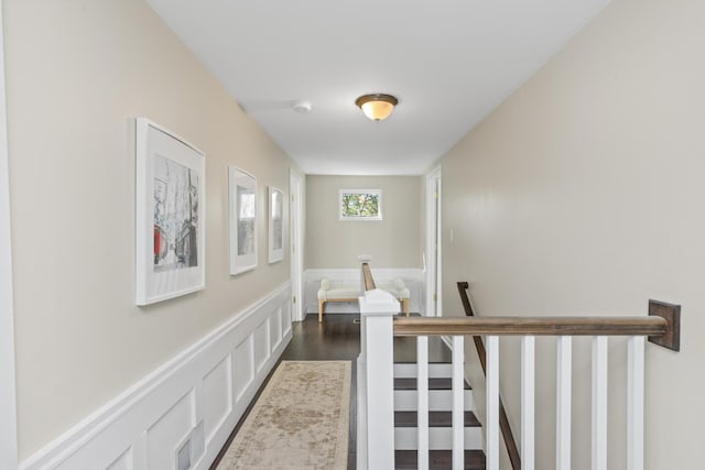 hall featuring dark hardwood / wood-style floors