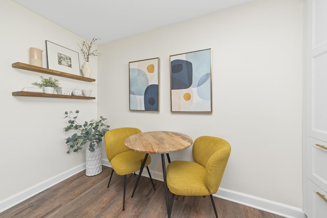 sitting room featuring dark hardwood / wood-style floors