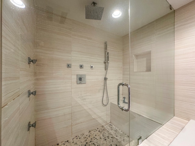 bathroom with walk in shower