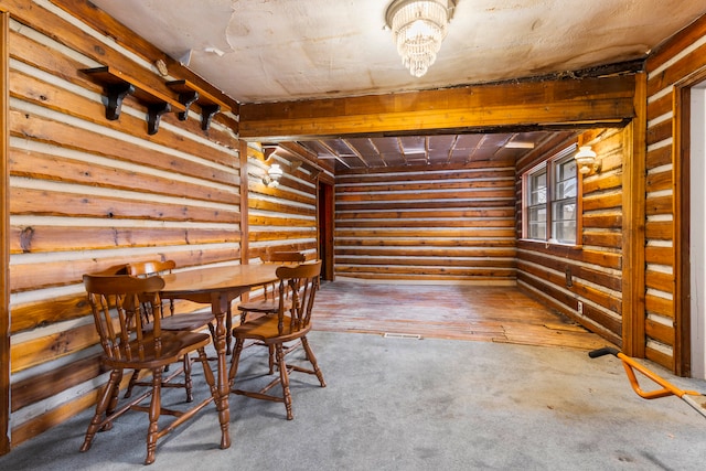 unfurnished dining area featuring carpet floors