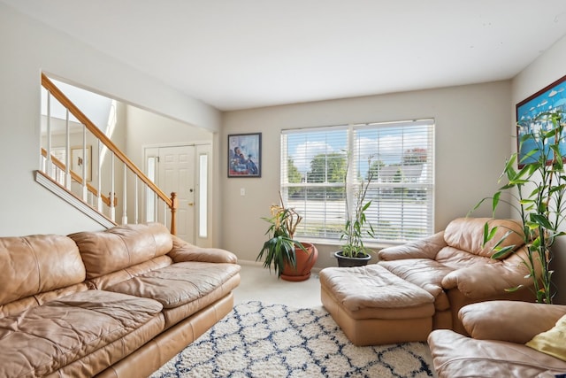 living room with carpet