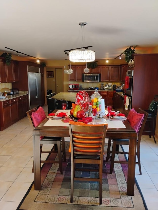 view of tiled dining area