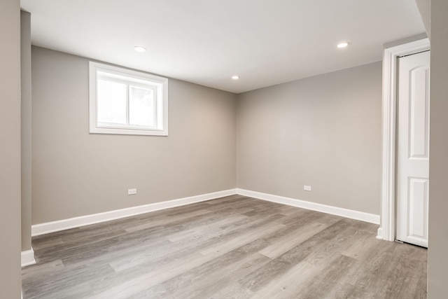 interior space with light hardwood / wood-style flooring