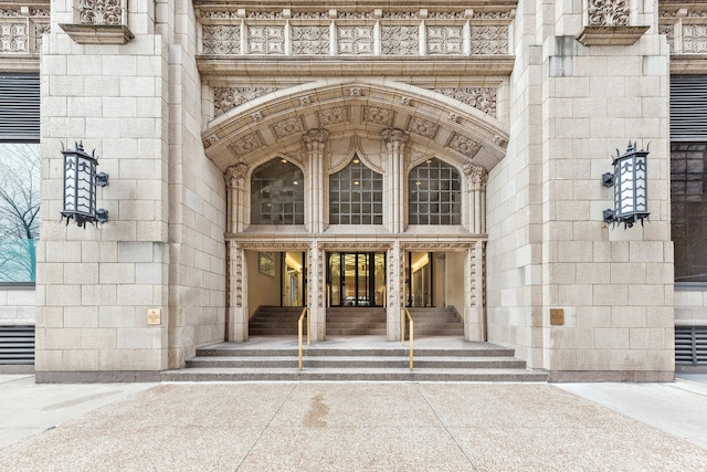 view of exterior entry with french doors