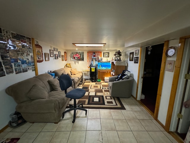 view of tiled living room