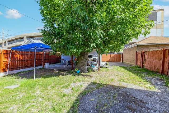 view of yard with a patio area