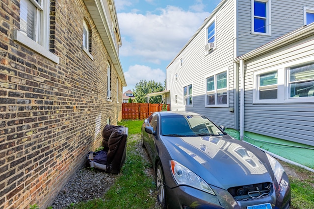 view of home's exterior featuring cooling unit