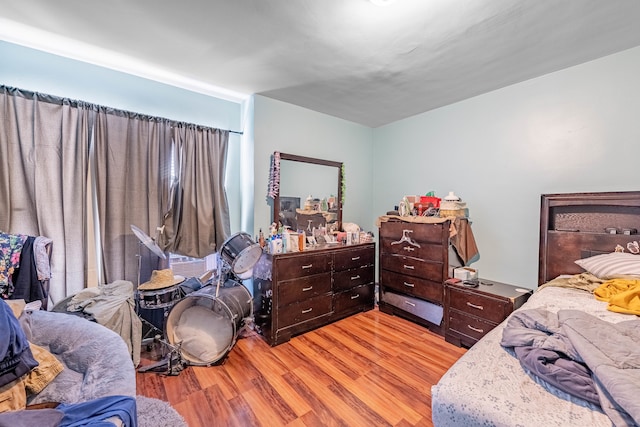 bedroom featuring light wood-type flooring