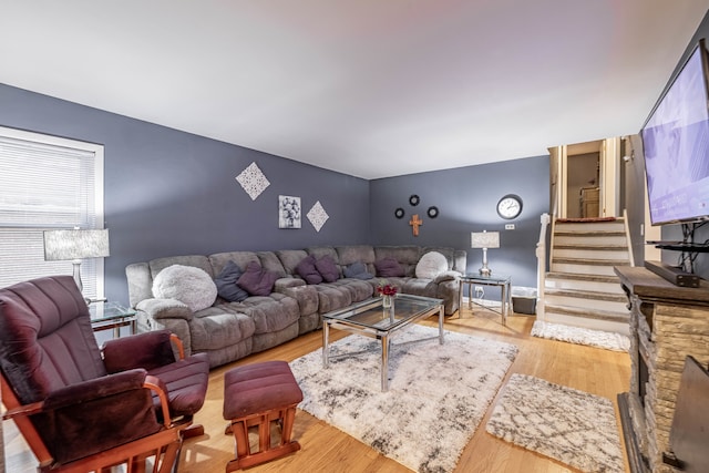 living room featuring hardwood / wood-style floors