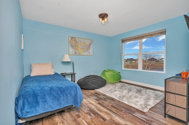 bedroom featuring wood-type flooring