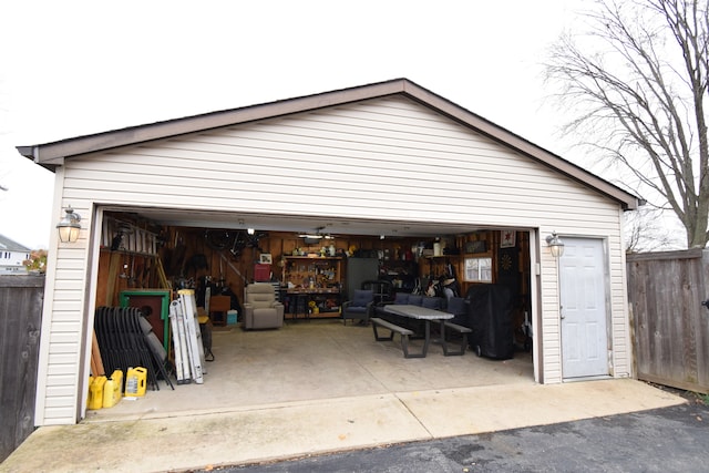 view of garage