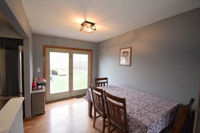 dining area featuring light hardwood / wood-style floors