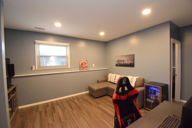 living room featuring light hardwood / wood-style floors