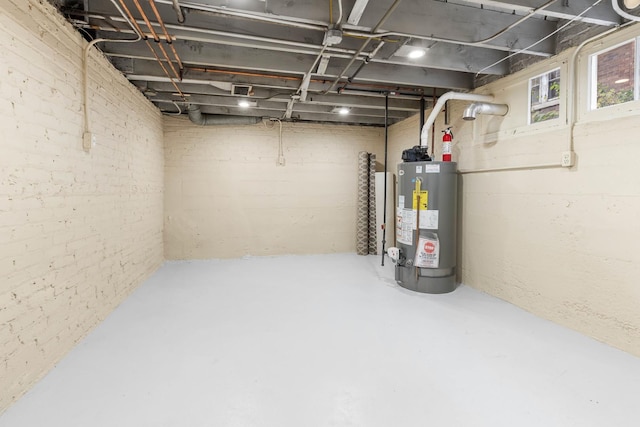 basement with water heater