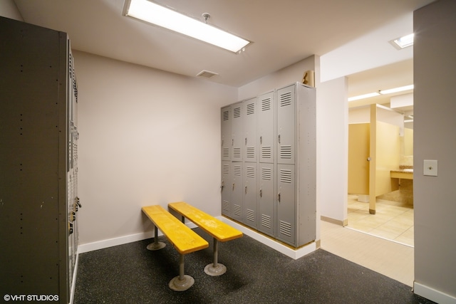 interior space with tile patterned flooring