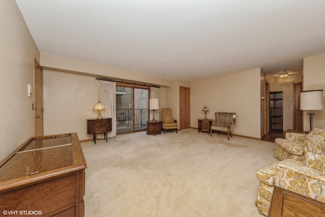 living room featuring carpet floors