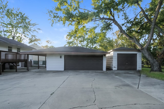 view of garage