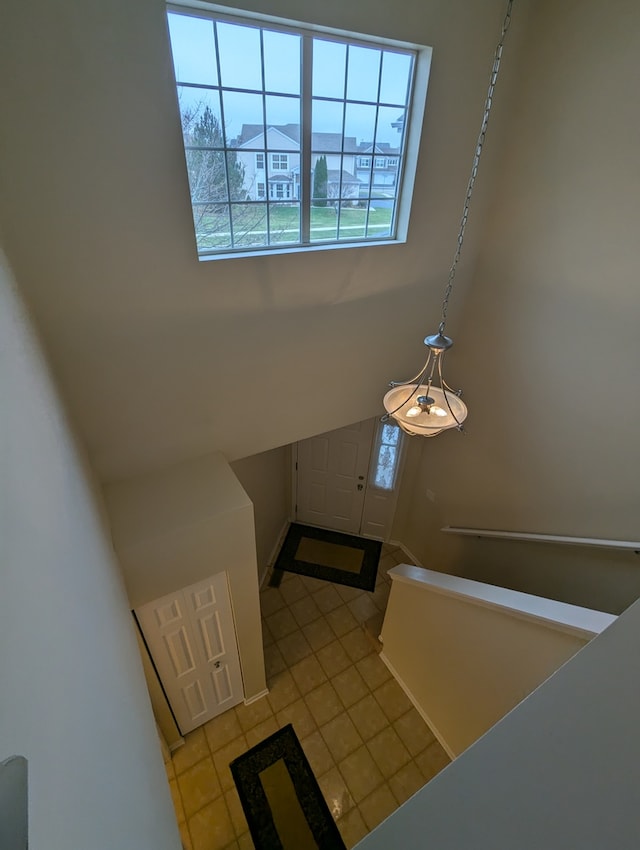 view of tiled entrance foyer