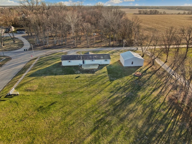 bird's eye view featuring a rural view