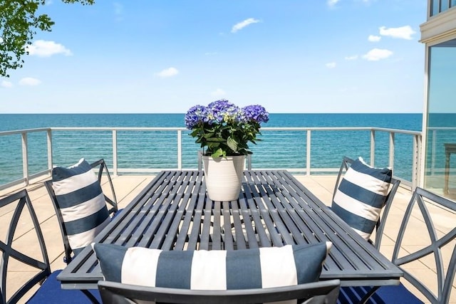 balcony with a water view