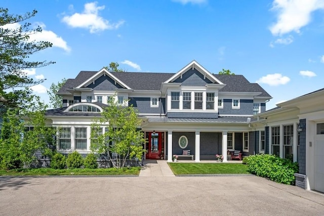 craftsman-style home with covered porch