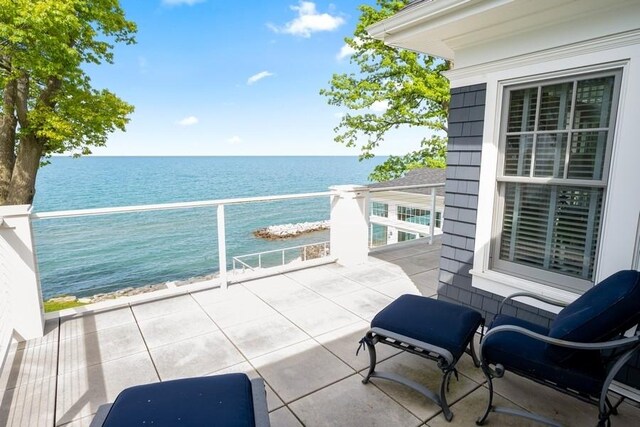 balcony with a water view