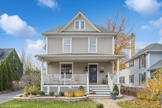 view of front of property with covered porch